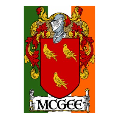 McGee Coat of Arms Irish Flag Print by irishcountry