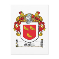 McGill Family Crest postcards