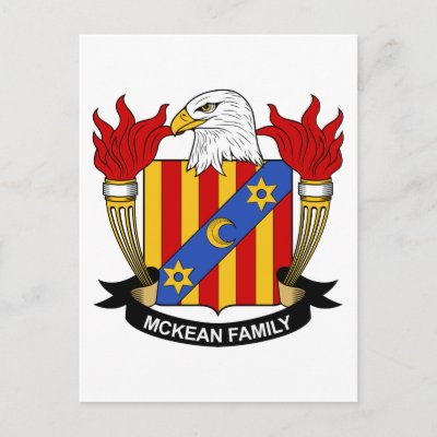 McKean Family Crest Postcards by coatsofarms