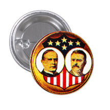 McKinley-Roosevelt jugate Pinback Buttons