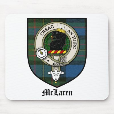 McLaren Clan Crest Badge Tartan Mouse Mat by clan_badges
