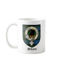 McLaren Clan Crest Badge Tartan mugs by clan_badges McLaren Clan Crest Badge Tartan mugs