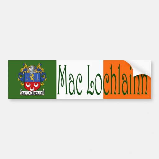 McLaughlin Clan Irish/English Flag Bumper Sticker Zazzle