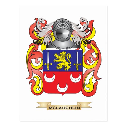 McLaughlin Coat of Arms (Family Crest) Postcard Zazzle