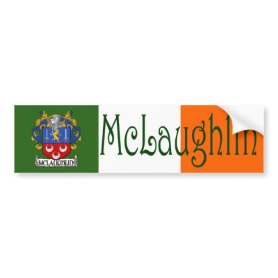 McLaughlin Coat of Arms Flag Bumper Sticker by irishcountry