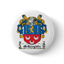 McLaughlin Family Crest Pinback Button