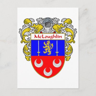 McLoughlin Coat of Arms (Mantled) Post Card by NameGame