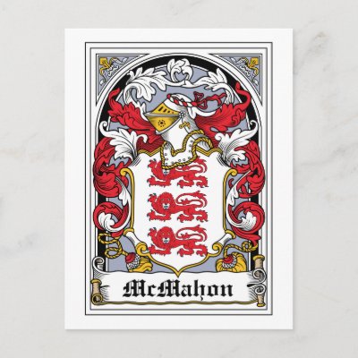 mcmahon Family Crest Postcards by coatsofarms