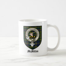 McMillan Clan Crest Badge Tartan Mugs