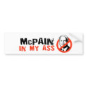 McPain in my ass Bumper sticker bumper stickers