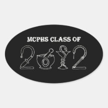 MCPHS Class of 2012 Oval Sticker