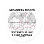Md-Ocean Ridges Why Earth Is Like A Huge Baseball Round Sticker