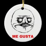 Me Gusta face (text) Christmas Ornament