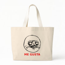 Me Gusta Face with Text Tote Bags