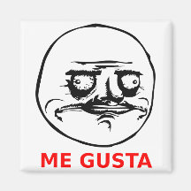 Me Gusta Face with Text Magnets