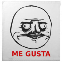 Me Gusta Face with Text Cloth Napkins