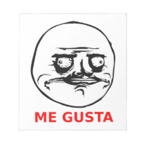 Me Gusta Face with Text Scratch Pads