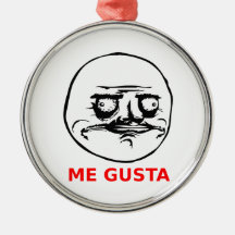 Me Gusta Face with Text Ornaments