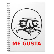 Me Gusta Face with Text Spiral Notebook