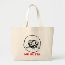 Me Gusta Face with Text Tote Bags