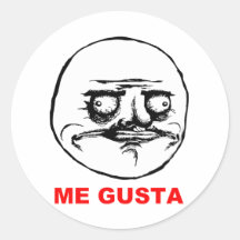 Me Gusta Rage Face Meme Round Stickers
