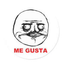 Me Gusta Rage Face Meme Round Stickers