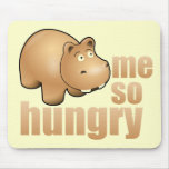 me so hungry funny hippo mousepad