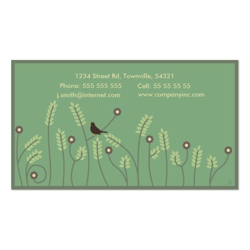 Meadow, business card template (back side)