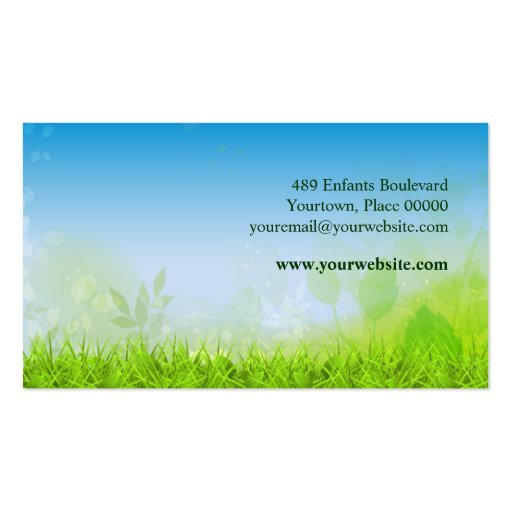 Meadow Walk Doula Midwife Business Card Template (back side)