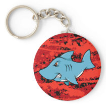 Mean Angry Shark  Key Chain