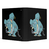 mean badass elephant cartoon binder