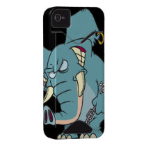 mean badass elephant cartoon id iphone 4 case