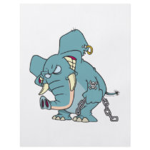 mean badass elephant cartoon flyer design