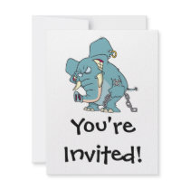 mean badass elephant cartoon personalized announcements