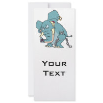 mean badass elephant cartoon rack cards