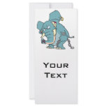 mean badass elephant cartoon rack cards