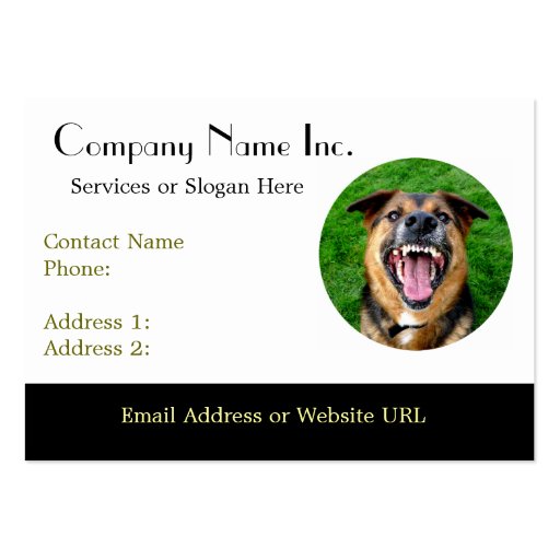 Mean Dog Bares Teeth Business Cards (front side)