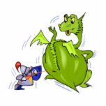 Mean Dragon Poked by Knight Photo Cutouts