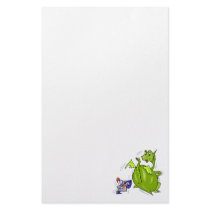 Mean Dragon Poked by Knight Stationery Paper