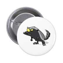 mean honey badger cartoon character buttons