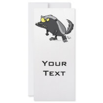 mean honey badger cartoon character full color rack card