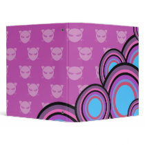 mean kitty retro circles notebook binders