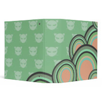mean kitty retro circles notebook binders