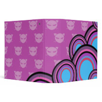 mean kitty retro circles notebook binders