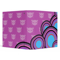 mean kitty retro circles notebook binders