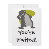 mean looking nasty honey badger graphic personalized announcement
