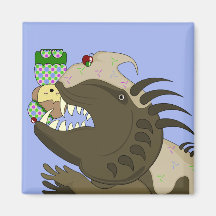 Mean Monster With Kawaii Person Magnets