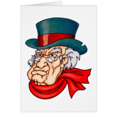 Mean Old Scrooge Greeting Cards