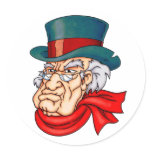 Mean Old Scrooge Round Stickers