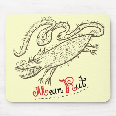 Mean Rat Mousepad by yolkworks
